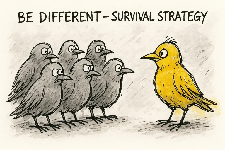 Seja diferente - Estratégia de sobrevivência