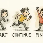 Começar, Continuar e Finalizar