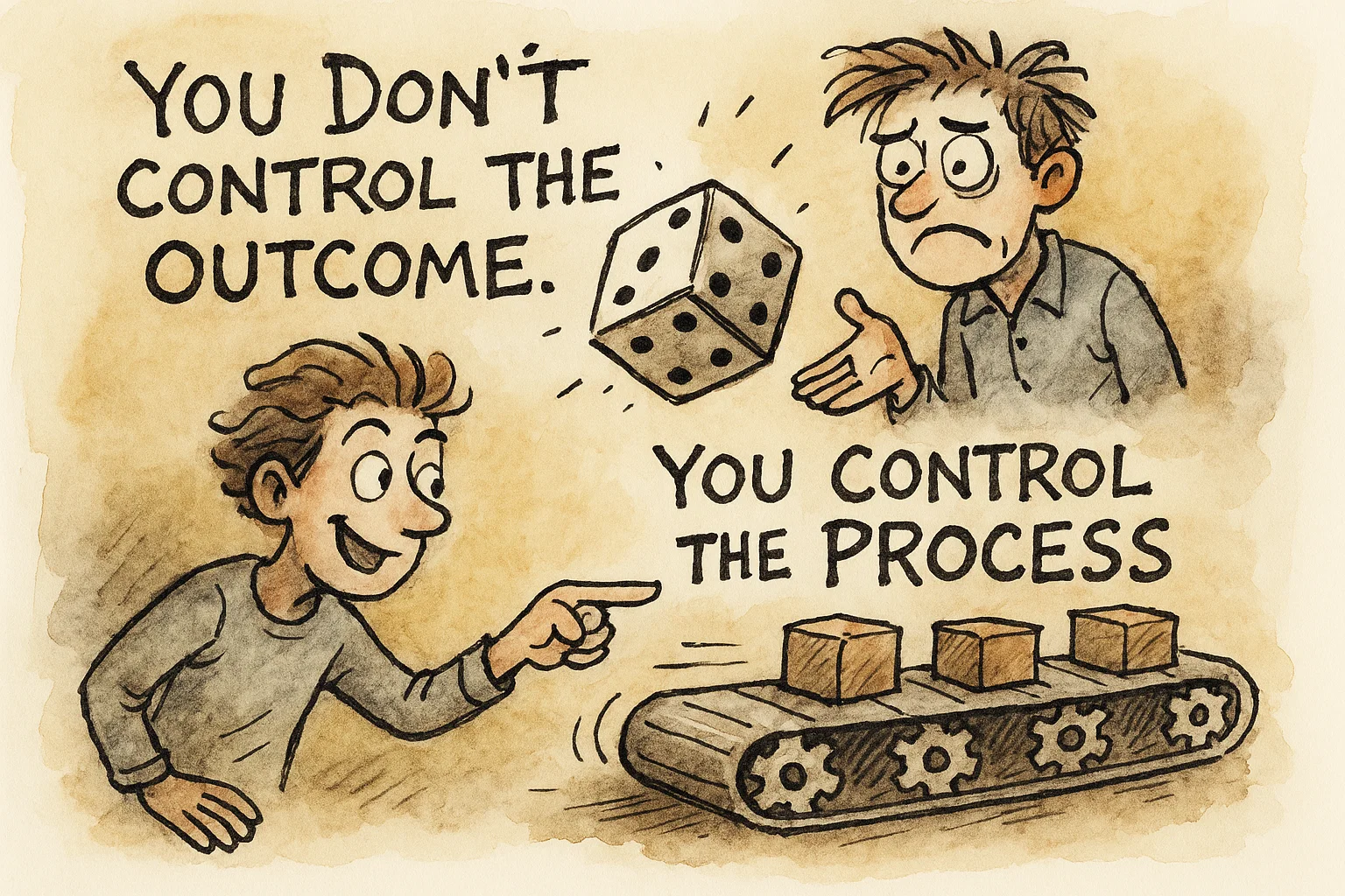Você não controla o resultado. Você controla o processo.